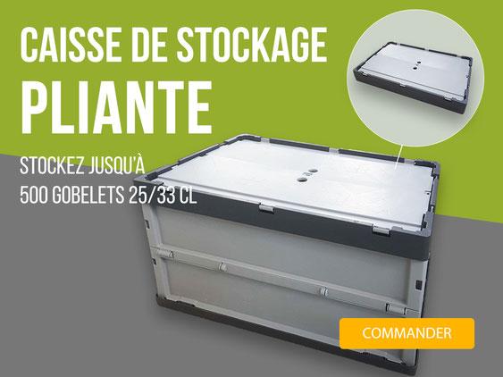 Caisse plastique pliable avec couvercle 40 x 32 x 40 cm cup01