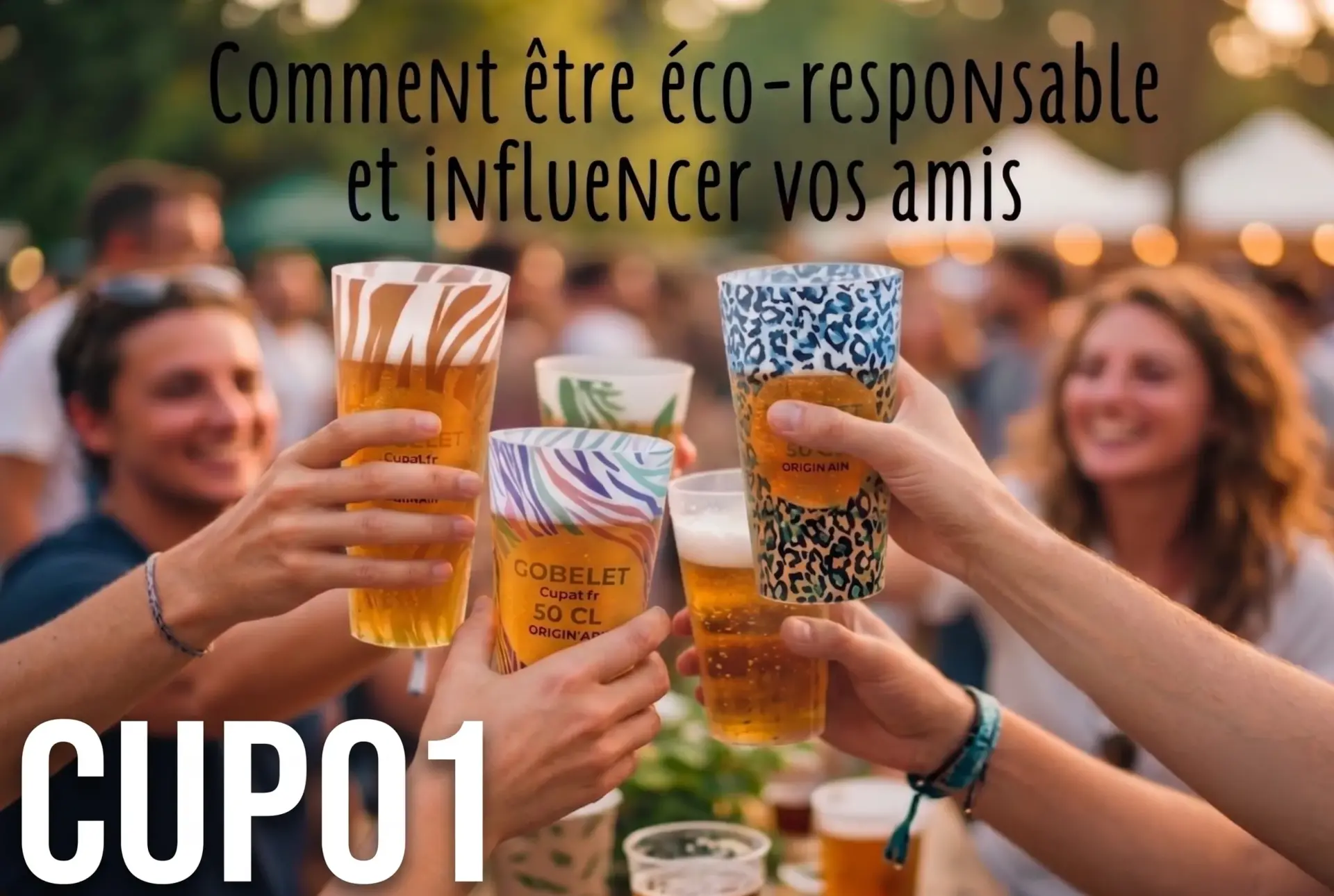 Gobelet plastique personnalisé CUP01 format pinte pour festival