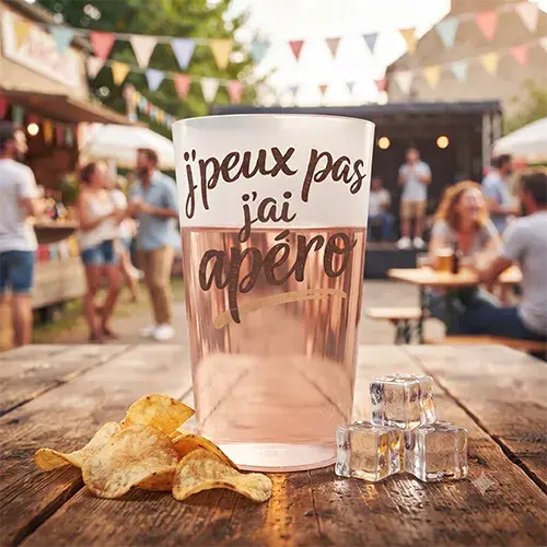Présentation d'un écocup 15 cl pour l'apéritif