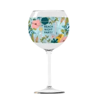 Verre a vin personnalise pool party impression quadrichromie